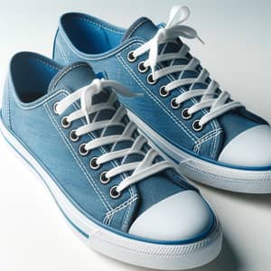 Blue Lace-Up Canvas Sneakers | Modern Design