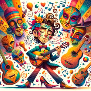 Colorful Illustration Inspired by Latin American Music Influences