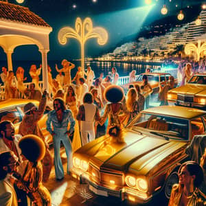 Luxury 70s-80s Marbella Party with Golden Cars