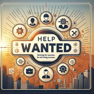 Professional 'Help Wanted' Job Post Image with Professions Icons