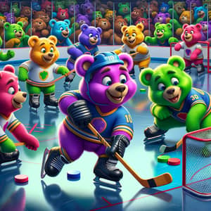 Whimsical Grateful Dead Bears Ice Hockey Game