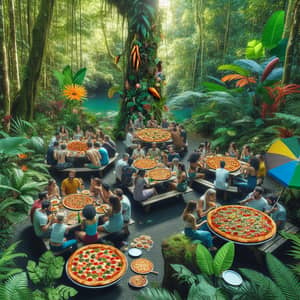 Jungle Pizza Party: Colorful Feast in the Heart of Nature
