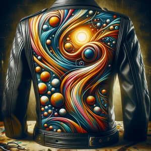 Avant-Garde Leather Jacket Inspired by Keith Haring Design