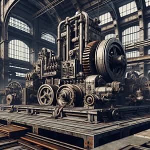 Vintage Dystopian Machinery in Alternative History Game Setting