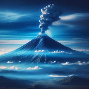 Majestic Volcano Against Vivid Blue Sky