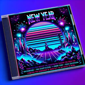 Festive Rock-Themed CD Cover with New Year's Celebration Vibes