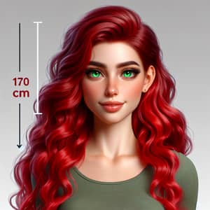 Vivid Red Hair and Sparkling Green Eyes - Radiant Woman Portrait