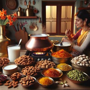 Traditional Indian Kitchen: Colors, Aroma, Almonds & Spices