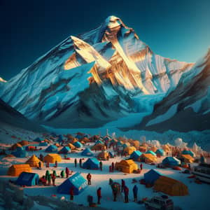 Panoramic View of Mount Everest at Dawn