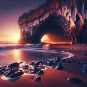 Majestic Coastal Cave at Sunset - Explore Nature's Sculpture