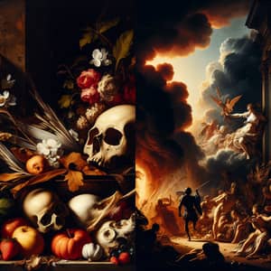 Baroque Scene of Mortality and Conflict