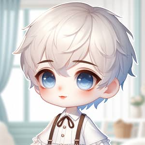 Charming Little Boy with White Hair and Blue Eyes | Anime Aesthetics
