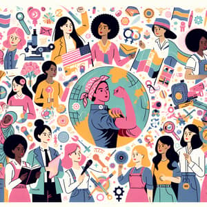 International Women's Day Illustration: Celebrating Diversity & Empowerment