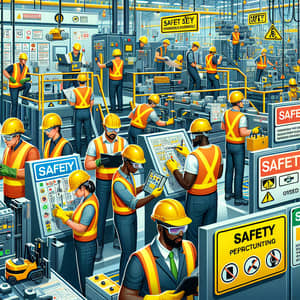 Workplace Safety at Factory: Diligent and Diverse Workforce in Action