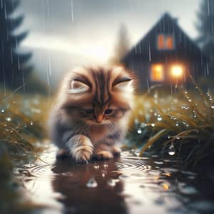 Cozy Cat Enjoying Rainy Day | Calm & Curious Feline Exploration