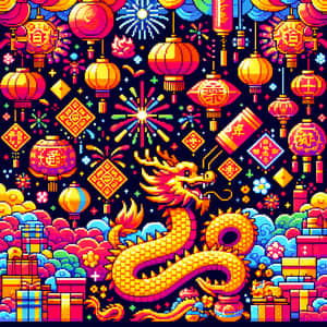 Year of the Dragon Celebration | Pixel Art Illustration