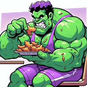 Hulk eating chicken chips