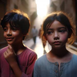 Cinematic Portrayal of Childhood Bliss | South Asian Boy & Hispanic Girl in Egypt