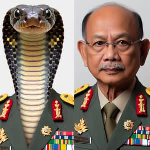 Intriguing Snake with South Asian Military General Features