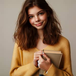 Captivating Teenage Girl with Friendly Smile and Book