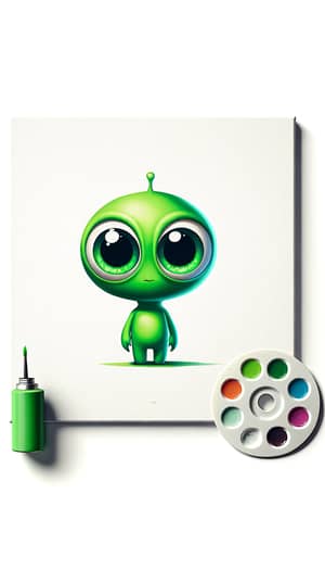 Whimsical Green Alien Character - Meet Zorks
