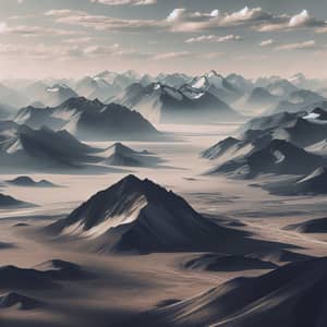 Vast Barren Terrain & Snow-Capped Mountains | Nature Landscape