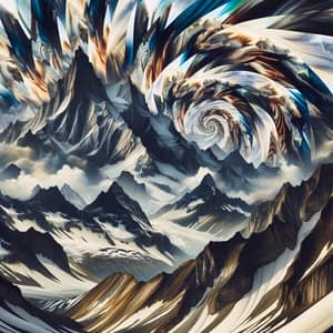 Abstract Mountains: Snowy Heights & Textured Slopes