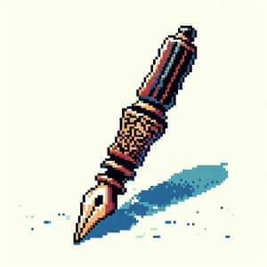 Pixel Art Ink Pen Illustration