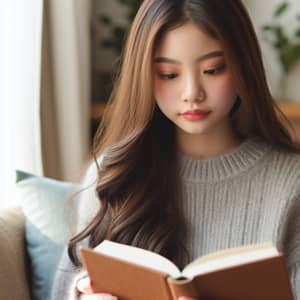 Young East Asian Girl Reading Book | Bookworm Lifestyle