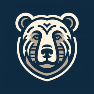 Flat Bear Face Logo Design for T-shirt Printing