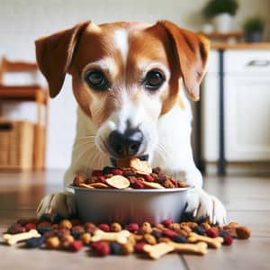 Dog Munching on Dehydrated Food - Healthy Treats for Pets