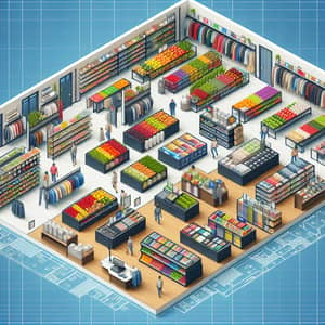 Vibrant Grocery, Clothing & Electronics Store Layout