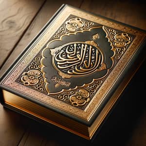 Golden Edged Book with Arabic Calligraphy Cover