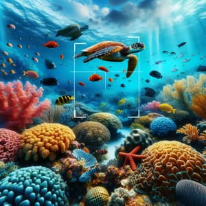 Colorful Coral Reef and Marine Life Underwater Scene