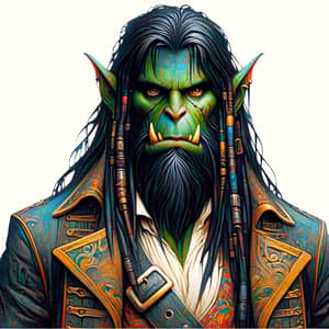 Whimsical Orc Pirate Art | Detailed 19th-20th Century Style