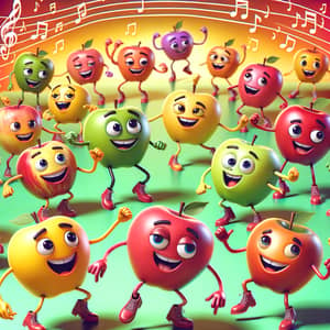 Dancing Apple Images | Animated Apples in Playful Dance Poses