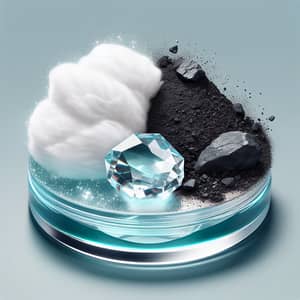 Radiant White Fluffy Substance & Coal-Black Dust Blend