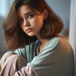 Girl Battling Depression: Inner Struggle Depicted