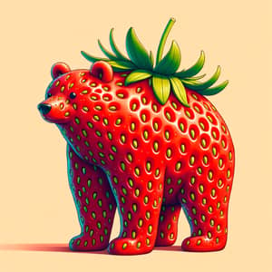 Strawberry Bear Animation Style - Vibrant & Playful Artwork