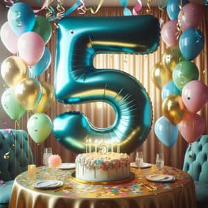 5th Anniversary Celebration | Festive Balloon Decor & Delicious Cake