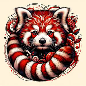 Whimsical Illustration of a Red Panda