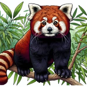 Red Panda in Bamboo Forest: Native Mammal of Eastern Himalayas