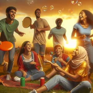 Fun and Friendship: Diverse Group Enjoying Playful Moments