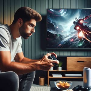 Entertaining Video Game Sessions in a Cozy Living Room