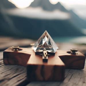 Triangular Diamond on Wooden Cross