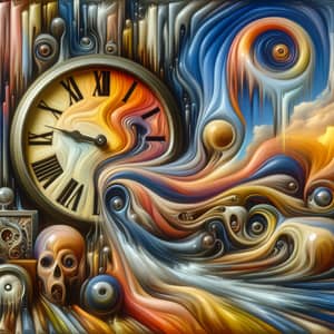 Surrealistic Time Concept with Vibrant Colors