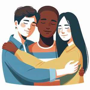 Diverse Group Embracing with Warmth and Companionship