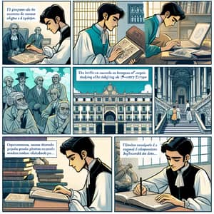 19th Century Filipino Scholar in Universidad Central de Madrid Comic Strip