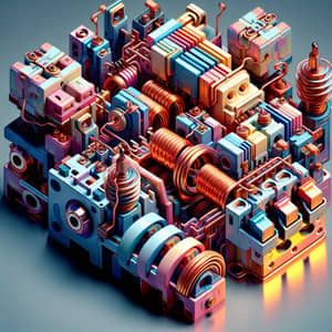 Abstract Electrical Contactor Art | Geometric Shapes Fusion