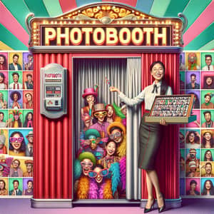 Vibrant Photobooth Advertisement: Classic PhotoBooth Fun